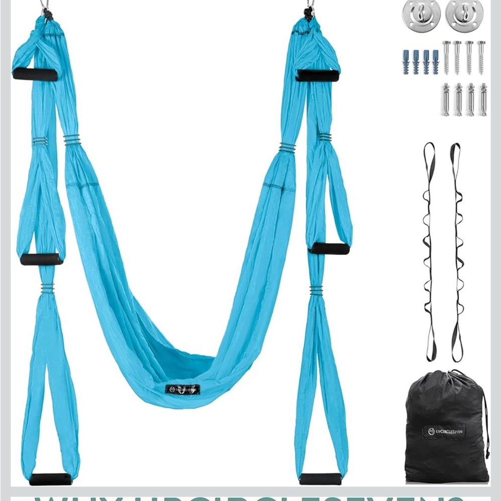 UpCircleSeven, Blue Aerial Yoga Hammock Set